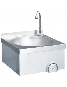 Lavandino con Rubinetto e Dispenser Sapone in Acciaio Inox