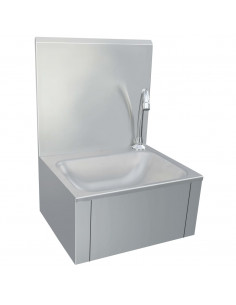 Lavandino con Rubinetto e Dispenser Sapone in Acciaio Inox