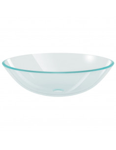 Lavandino con Rubinetto e Piletta a Pressione Vetro Temperato