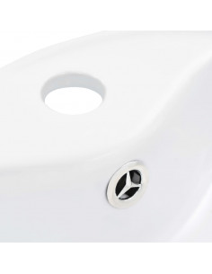 Lavandino con Troppopieno 36x13 cm in Ceramica Bianco