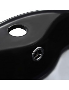 Lavandino con Troppopieno 36x13 cm in Ceramica Nero