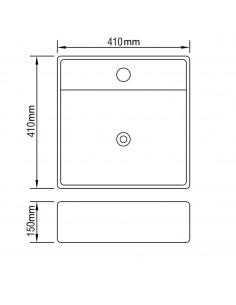Lavandino con Troppopieno 41x41x15 cm in Ceramica Oro