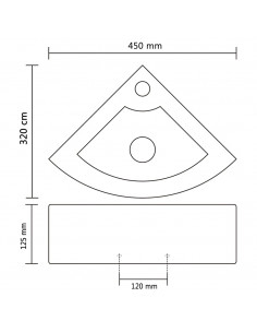 Lavandino con Troppopieno 45x32x12,5 cm Nero