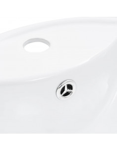 Lavandino con Troppopieno 46,5x18 cm in Ceramica Bianco