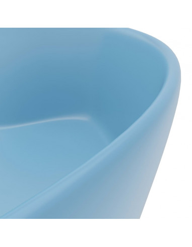 Lavandino con Troppopieno Azzurro Opaco 36x13 cm in Ceramica