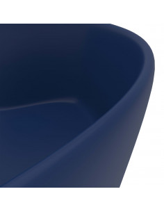 Lavandino con Troppopieno Blu Scuro Opaco 36x13 cm in Ceramica