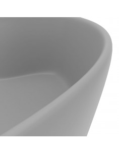 Lavandino con Troppopieno Grigio Chiaro Opaco 36x13 cm Ceramica