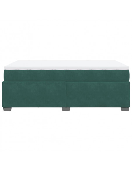Giroletto a Molle con Materasso Verde Scuro 120x190 cm Velluto
