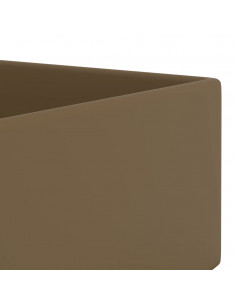 Lavandino con Troppopieno in Ceramica Crema Opaco