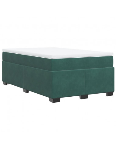 Giroletto a Molle con Materasso Verde Scuro 120x190 cm Velluto