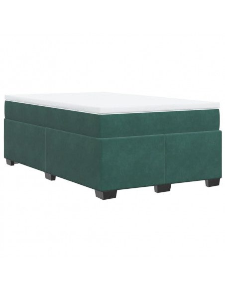 Giroletto a Molle con Materasso Verde Scuro 120x190 cm Velluto