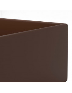 Lavandino con Troppopieno in Ceramica Marrone Scuro