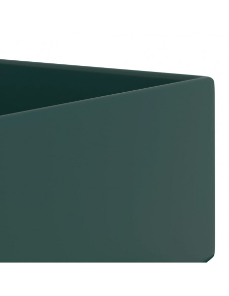 Lavandino con Troppopieno in Ceramica Verde Scuro