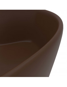 Lavandino con Troppopieno Marrone Scuro Opaco 36x13 cm Ceramica