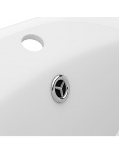 Lavandino con Troppopieno Ovale Bianco Opaco 58,5x39cm Ceramica