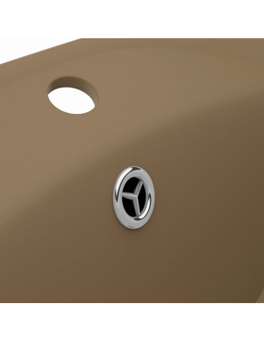 Lavandino con Troppopieno Ovale Crema Opaco 58,5x39cm Ceramica