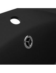 Lavandino con Troppopieno Ovale Nero Opaco 58,5x39cm Ceramica