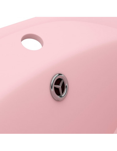 Lavandino con Troppopieno Ovale Rosa Opaco 58,5x39 cm Ceramica