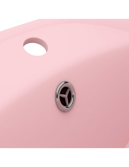 Lavandino con Troppopieno Ovale Rosa Opaco 58,5x39 cm Ceramica