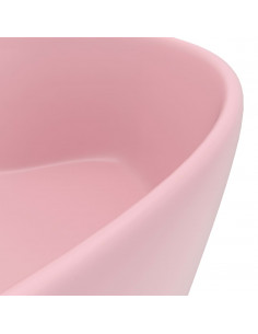 Lavandino con Troppopieno Rosa Opaco 36x13 cm in Ceramica