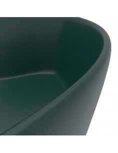 Lavandino con Troppopieno Verde Scuro Opaco 36x13cm in Ceramica