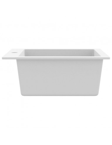 Lavandino Cucina Granito 1 Lavello ad Incasso Bianco Crema