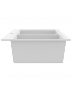 Lavandino cucina granito bianco crema lavello doppio montaggio sopra