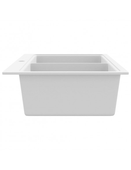 Lavandino cucina granito bianco crema lavello doppio montaggio sopra