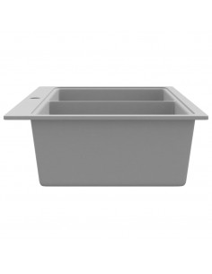 Lavandino cucina granito grigio lavello doppio con montaggio sopra