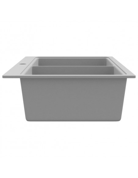 Lavandino cucina granito grigio lavello doppio con montaggio sopra