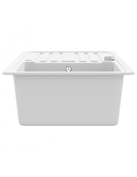 Lavandino cucina granito lavello singolo scolapiatti reversibile crema