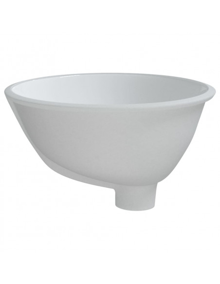 Lavandino da Bagno Bianco 33x29x16,5 cm Ovale in Ceramica