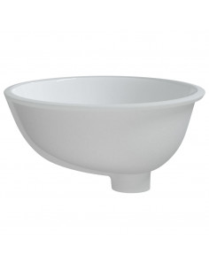 Lavandino da Bagno Bianco 38,5x33,5x19 cm Ovale in Ceramica