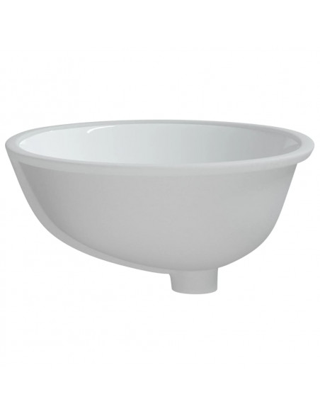 Lavandino da Bagno Bianco 47x39x21 cm Ovale in Ceramica