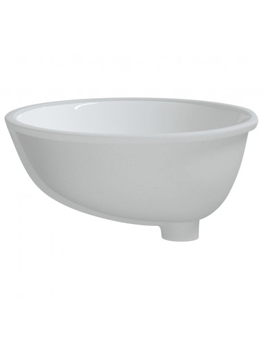 Lavandino da Bagno Bianco 49x40,5x21 cm Ovale in Ceramica