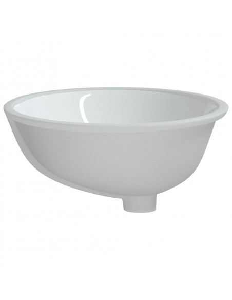 Lavandino da Bagno Bianco 56x41x20 cm Ovale in Ceramica