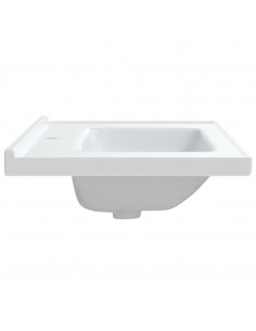 Lavandino da Bagno Bianco 71x48x19,5cm Rettangolare in Ceramica