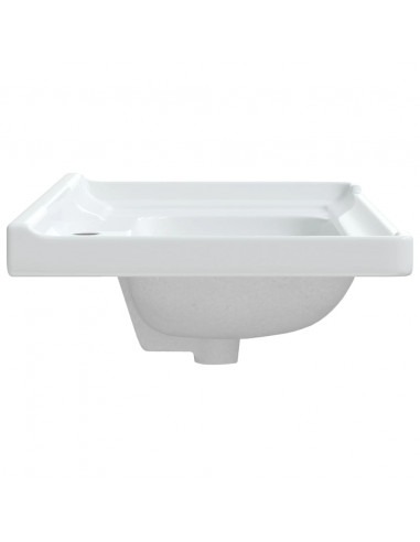 Lavandino da Bagno Bianco 81x48x23 cm Rettangolare in Ceramica