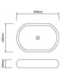 Lavandino da bagno in ceramica ovale nero