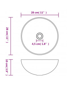 Lavandino da Bagno in Ceramica Rosa Opaco Rotondo