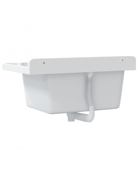 Lavandino di Servizio a Parete Bianco 60x40x28 cm in Resina