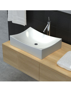 Lavandino in Ceramica Porcellana Bianco Lucido