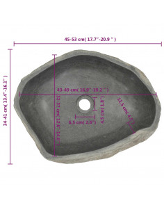 Lavandino in Pietra di Fiume Ovale 45-53 cm