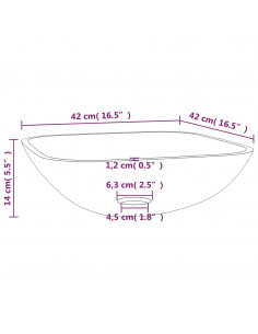 Lavandino in Vetro 42x42x14 cm Oro