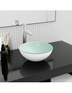 Lavandino in Vetro Temperato 30x12 cm Bianco