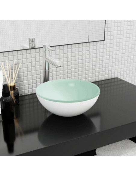 Lavandino in Vetro Temperato 30x12 cm Bianco