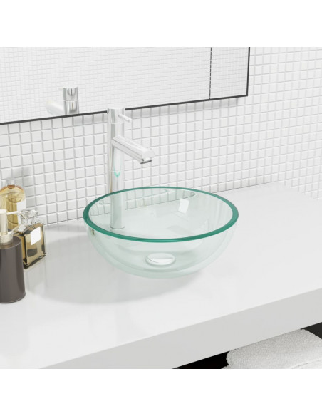 Lavandino in Vetro Temperato 30x12 cm Trasparente