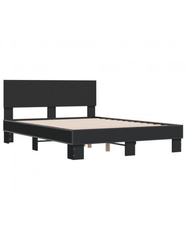 Giroletto Nero 140x190 cm in Legno Multistrato e Metallo