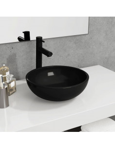 Lavandino in Vetro Temperato 35x12 cm Nero