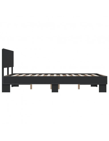 Giroletto Nero 140x190 cm in Legno Multistrato e Metallo